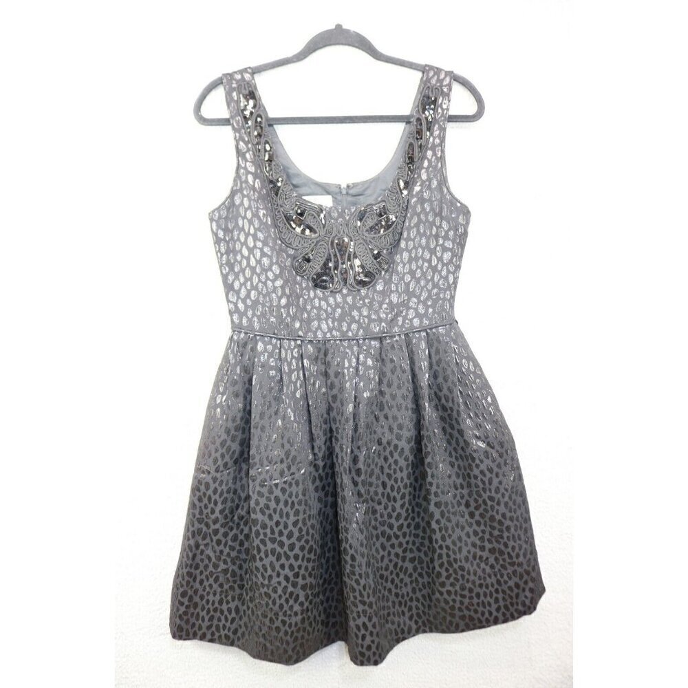 Donna Morgan Beaded Sequins Fit & Flare Dress-Sparkles-6-Pockets-New w/Tags